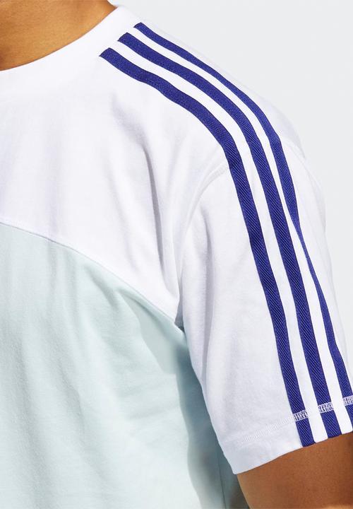adidas Originals - Blocked 3-Stripes Tee - halo mint & white