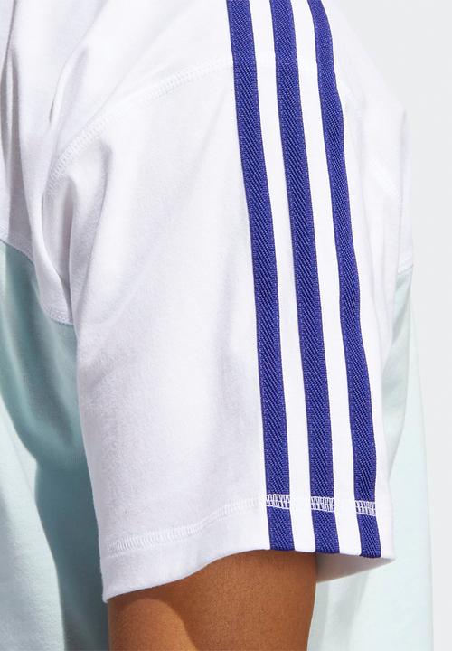 adidas Originals - Blocked 3-Stripes Tee - halo mint & white