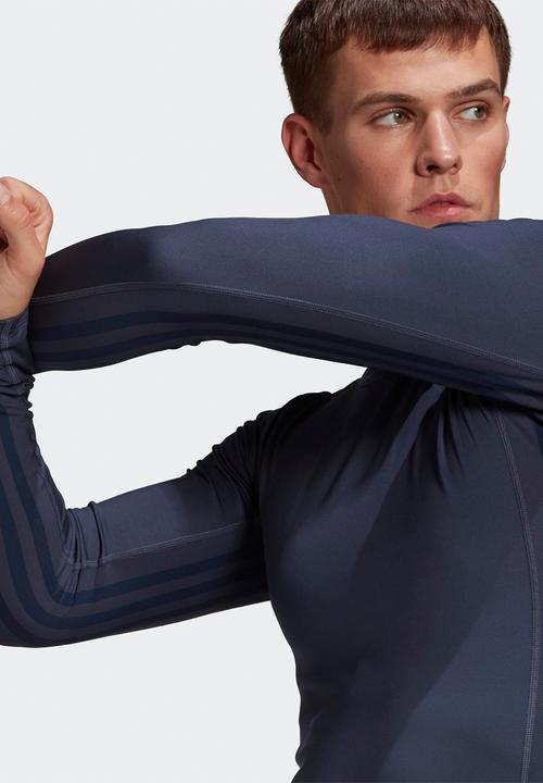 adidas Performance - Techfit 3-Stripes Celebration Long Sleeve Tee _ Blue