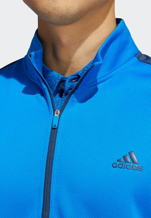 adidas Performance - Golf colour block quarter zip pullover - blue rush & crew navy