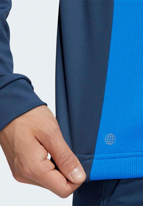 adidas Performance - Golf colour block quarter zip pullover - blue rush & crew navy