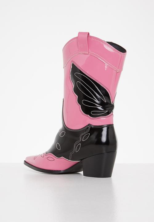 Public Desire - Howdy low heel western boot - pink 