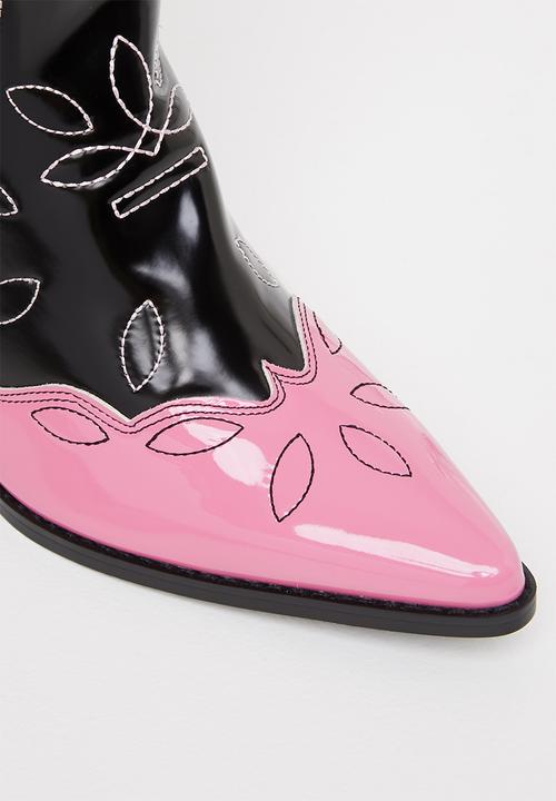 Public Desire - Howdy low heel western boot - pink 