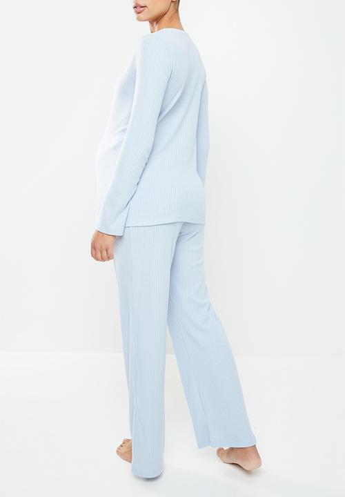 Superbalist - Maternity waffle nursing sleep set - zen blue