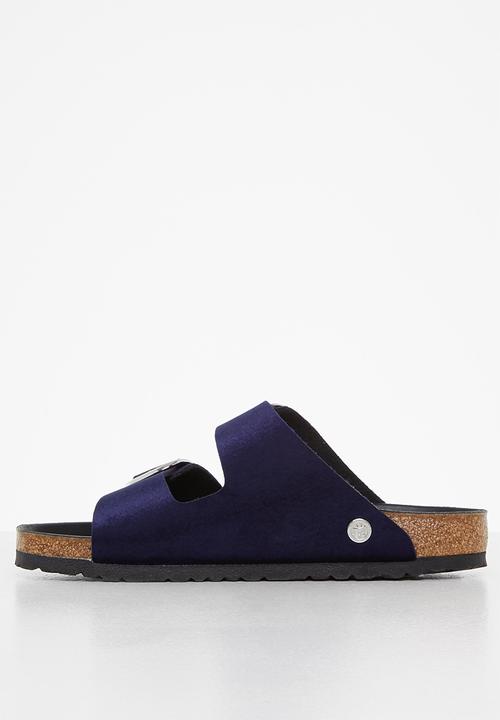 Birkenstock - Arizona big buckle rivet logo velvet regular - midnight