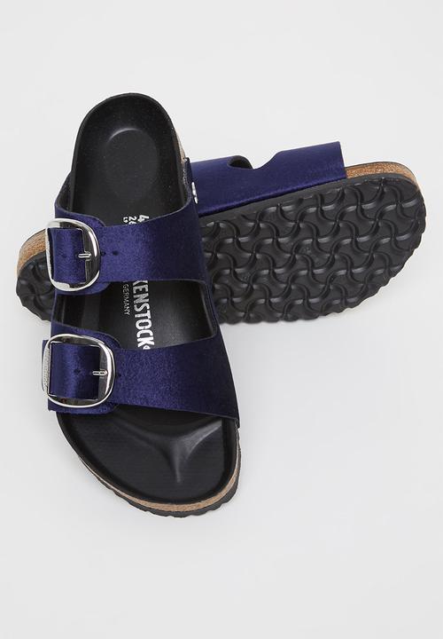 Birkenstock - Arizona big buckle rivet logo velvet regular - midnight