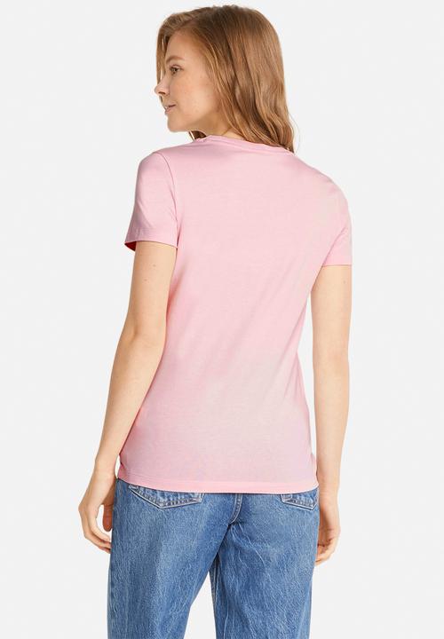 PUMA - Classic metallic logo tee - chalk pink/silver