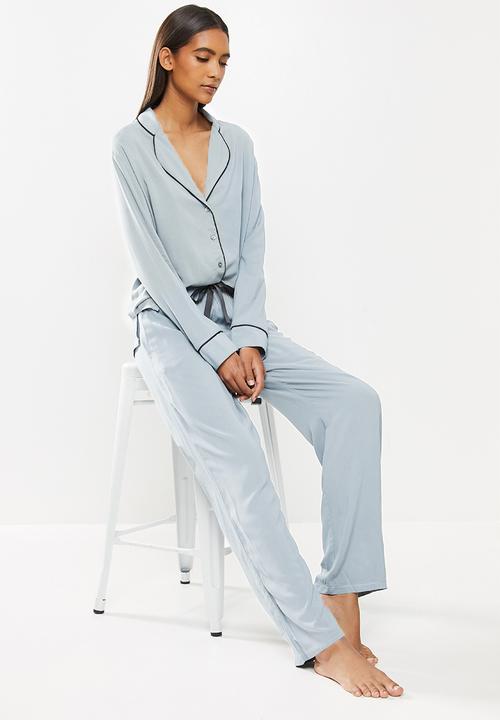 Superbalist - Sleep shirt & pants set - dusty blue