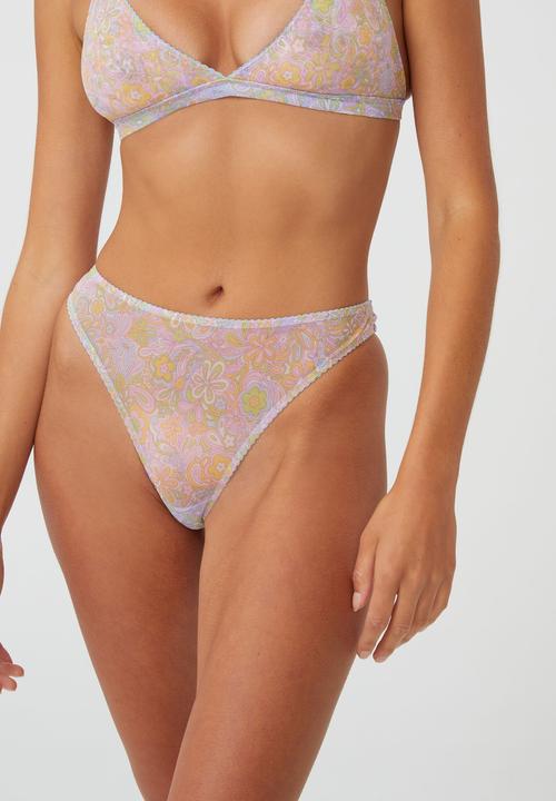 Cotton On - Mesh g string brief - layered psychedelic floral