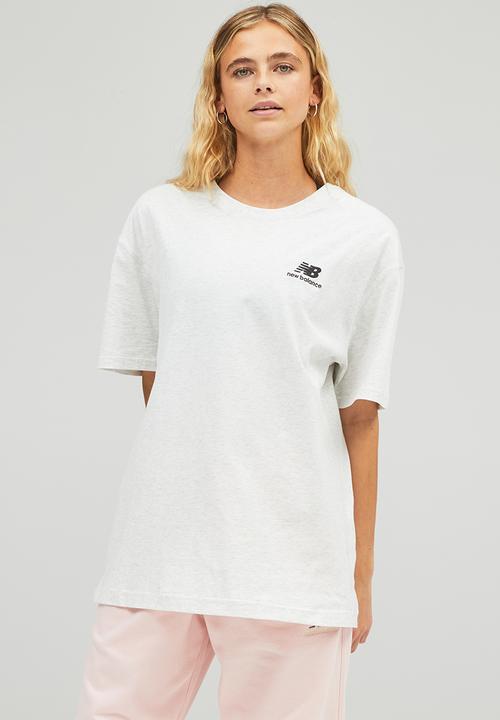 New Balance  - NB Essentials Uni-ssentials Tee - Sea Salt heather