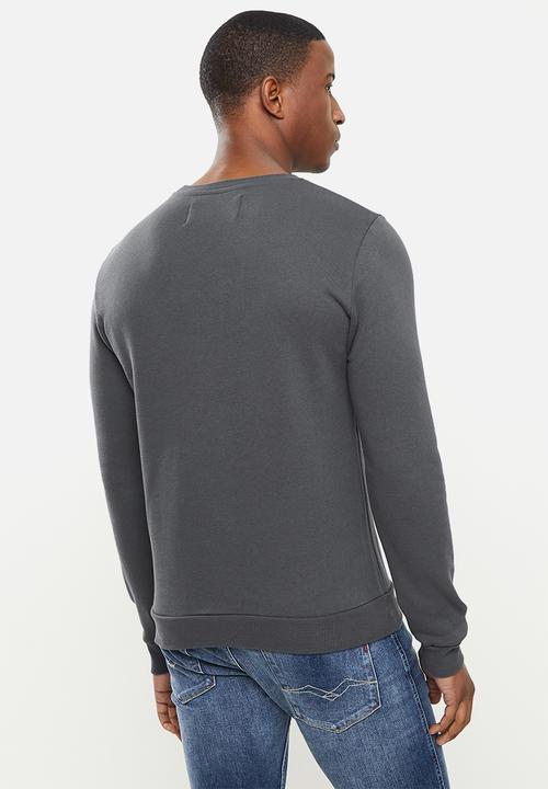 Replay - Replay utility logo crew sweat - charcoal