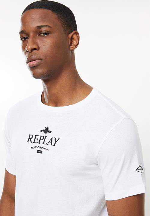 Replay - Replay chest print tee - white