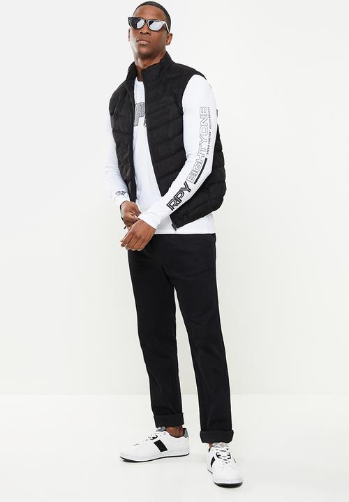 Replay - Replay long sleeve logo printed tee - white