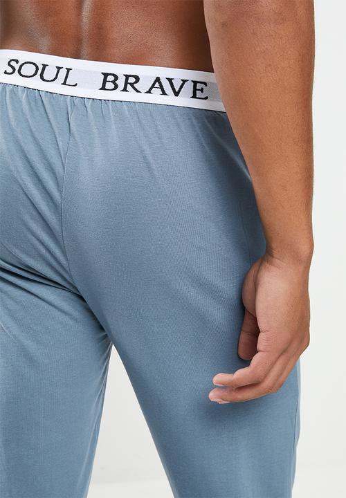 Brave Soul - Kevin printed lounge pants - blue