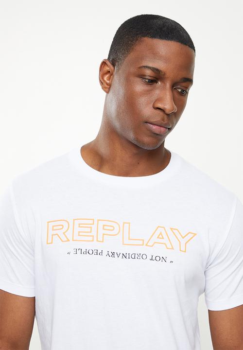 Replay - Replay logo tee - white