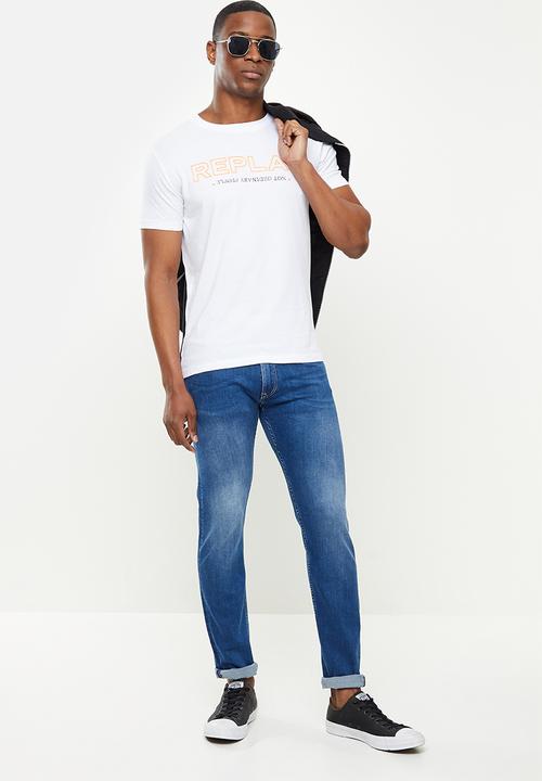 Replay - Replay logo tee - white