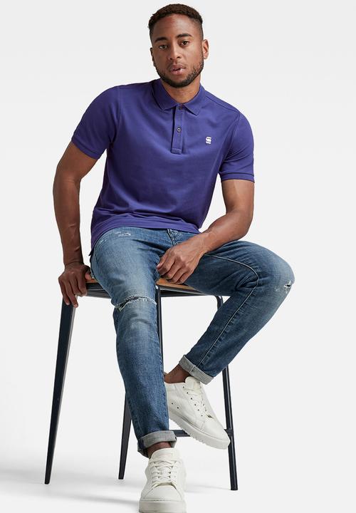 G-STAR - Dunda slim polo short sleeve - ballpen blue