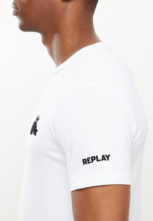 Replay - Replay crown print tee - white