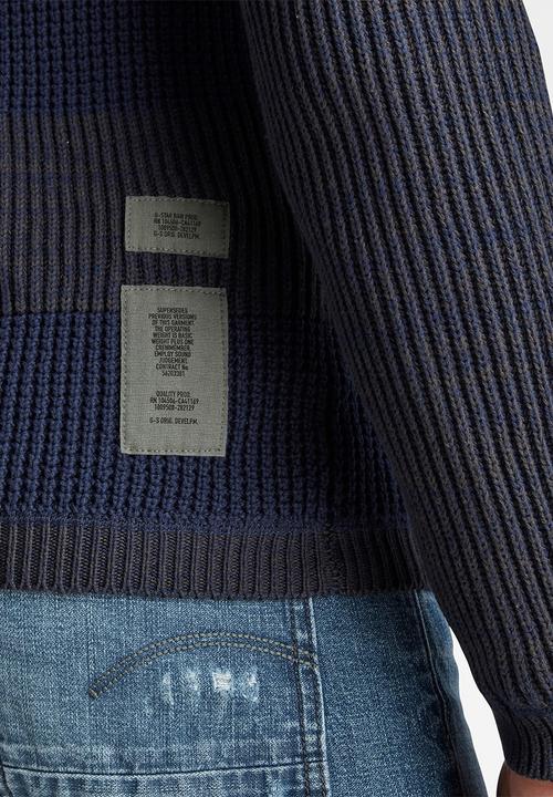 G-STAR - Stripe r knit - cloack/servant blue