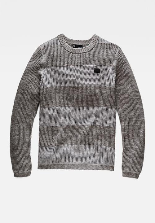 G-STAR - Stripe r knit - gs grey/charcoal