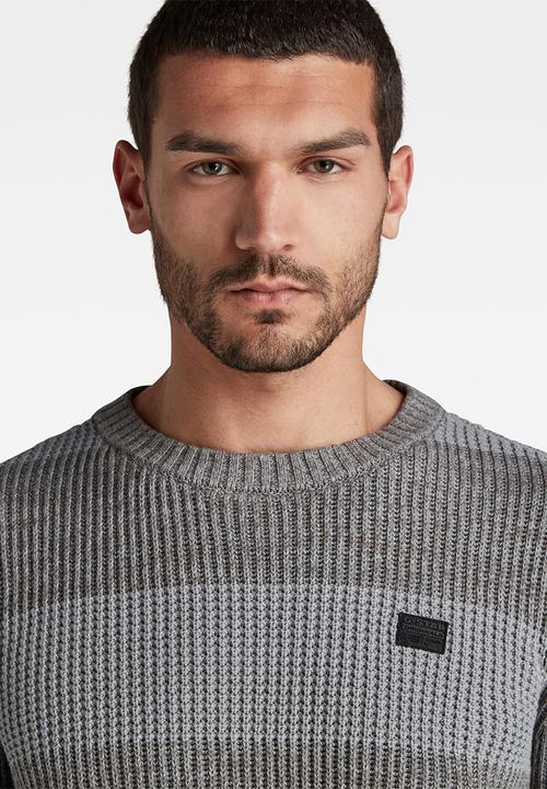 G-STAR - Stripe r knit - gs grey/charcoal