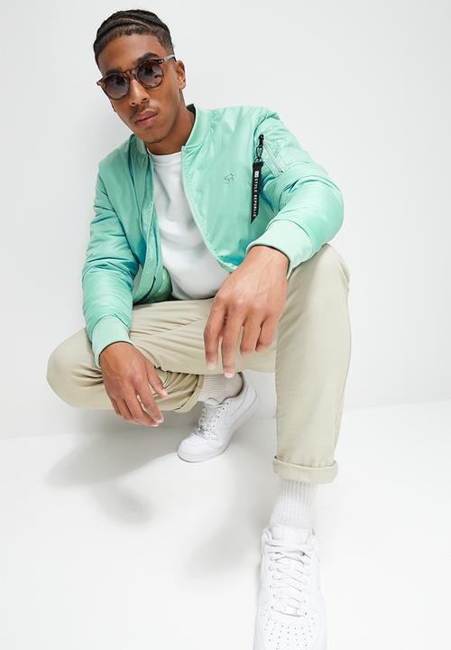 STYLE REPUBLIC - Padded ma1 bomber jacket - sage green