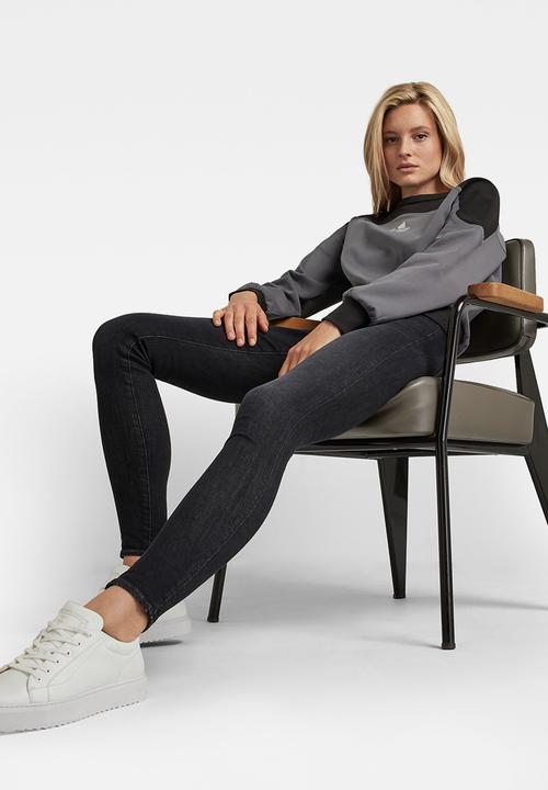 G-STAR - Graphic insert r sweat - granite/dk black color block