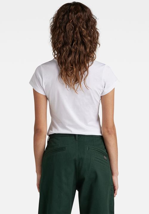 G-STAR - Eyben slim short sleeve v t - white