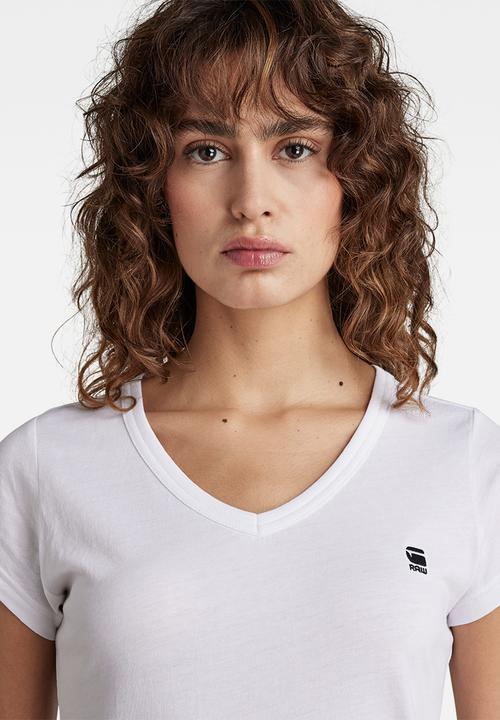 G-STAR - Eyben slim short sleeve v t - white