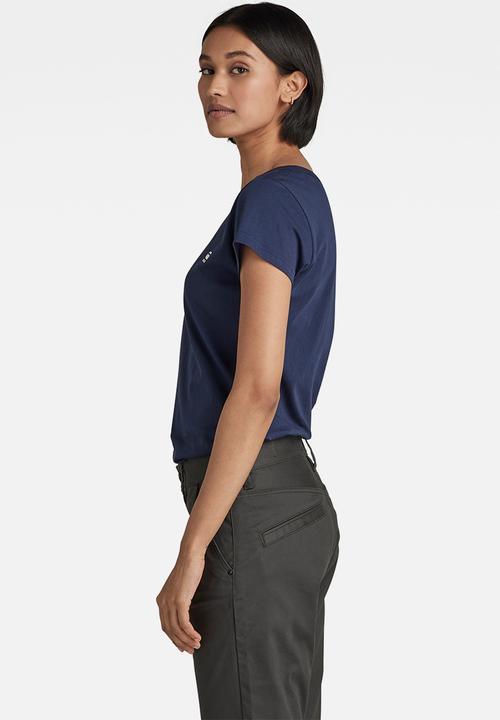 G-STAR - Eyben slim short sleeve v t - sartho blue