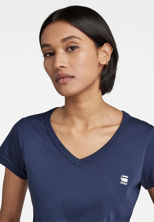 G-STAR - Eyben slim short sleeve v t - sartho blue