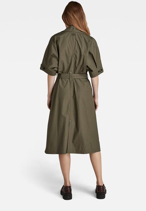 G-STAR - High trench short sleeve dress - combat