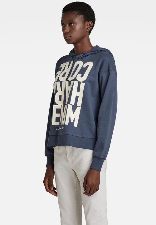 G-STAR - Hcd loose hooded sweat top - fantem blue