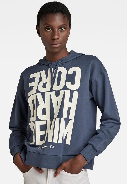 G-STAR - Hcd loose hooded sweat top - fantem blue