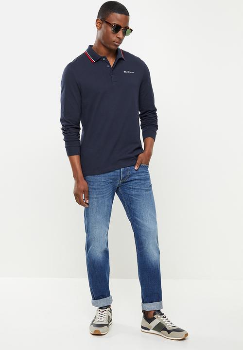 Ben Sherman - Ramford long sleeve golfer - navy