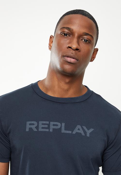 Replay - Mono logo replay tee - navy