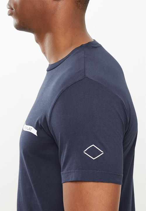 Replay - Replay side label tee - aviator blue