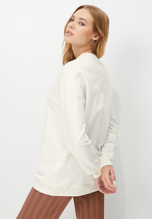 Blake - Oversized crew sweat - white