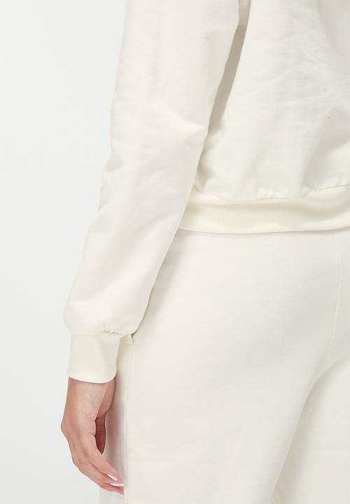 Blake - Co ord cropped hoodie - white