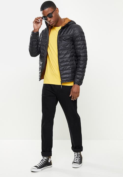Replay - Hooded puffer jacket - black