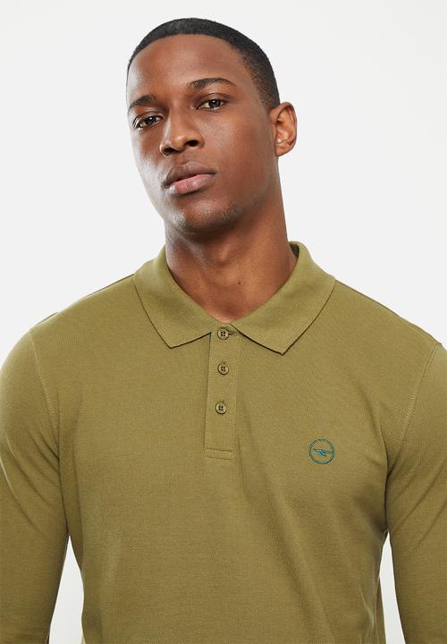 Hi-Tec - Pique Long Sleeve Polo  - Olive