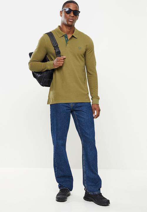 Hi-Tec - Pique Long Sleeve Polo  - Olive