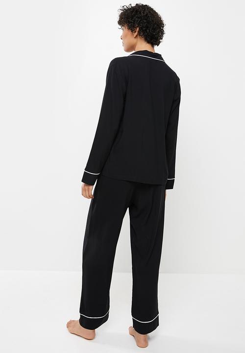 Superbalist - Sleep shirt & pants set - black