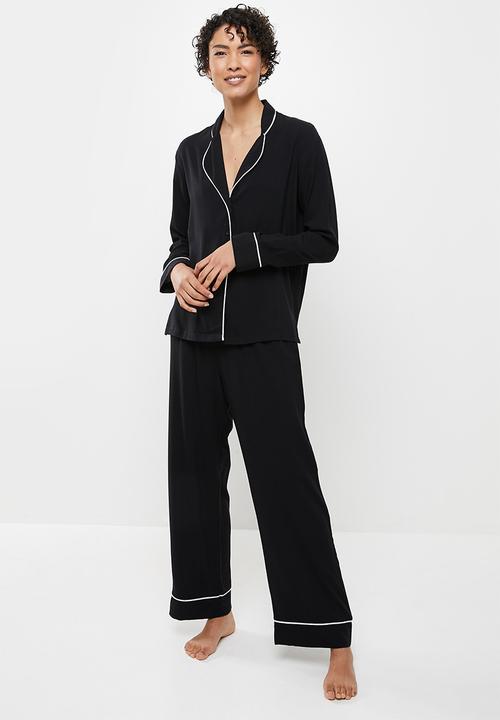 Superbalist - Sleep shirt & pants set - black