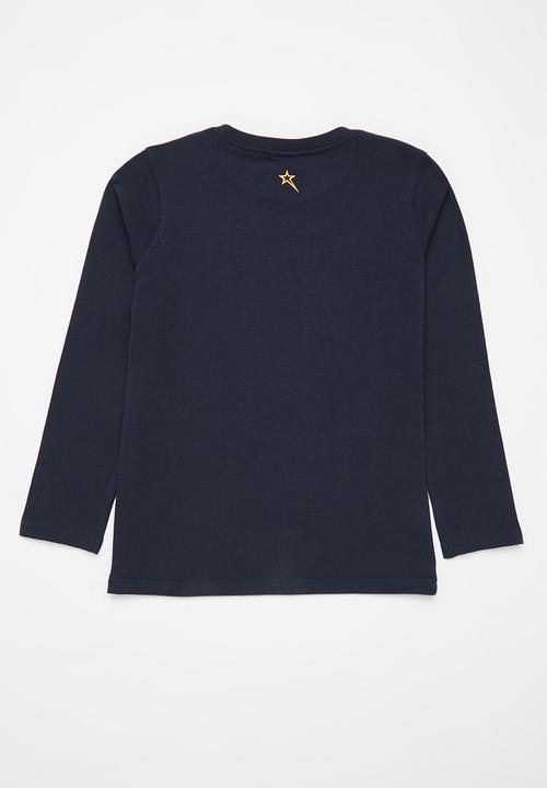 SOVIET - B decker boys long sleeve logo tee - navy