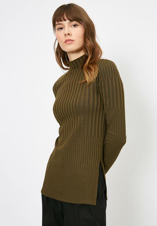 Koton - High neck long sleeve T-shirt - green