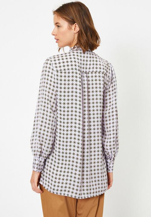 Koton - Button detailed patterned shirt - pale purple