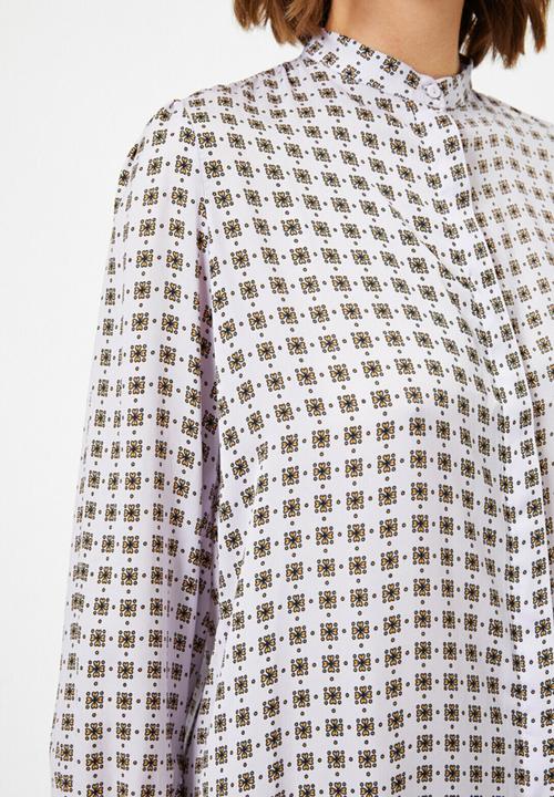 Koton - Button detailed patterned shirt - pale purple