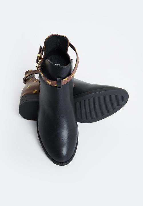 POLO - Monogram cut out ankle boot - brown