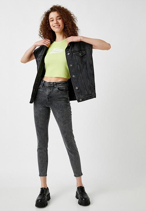 Koton - Carmen jeans cotton skinny high waist - grey